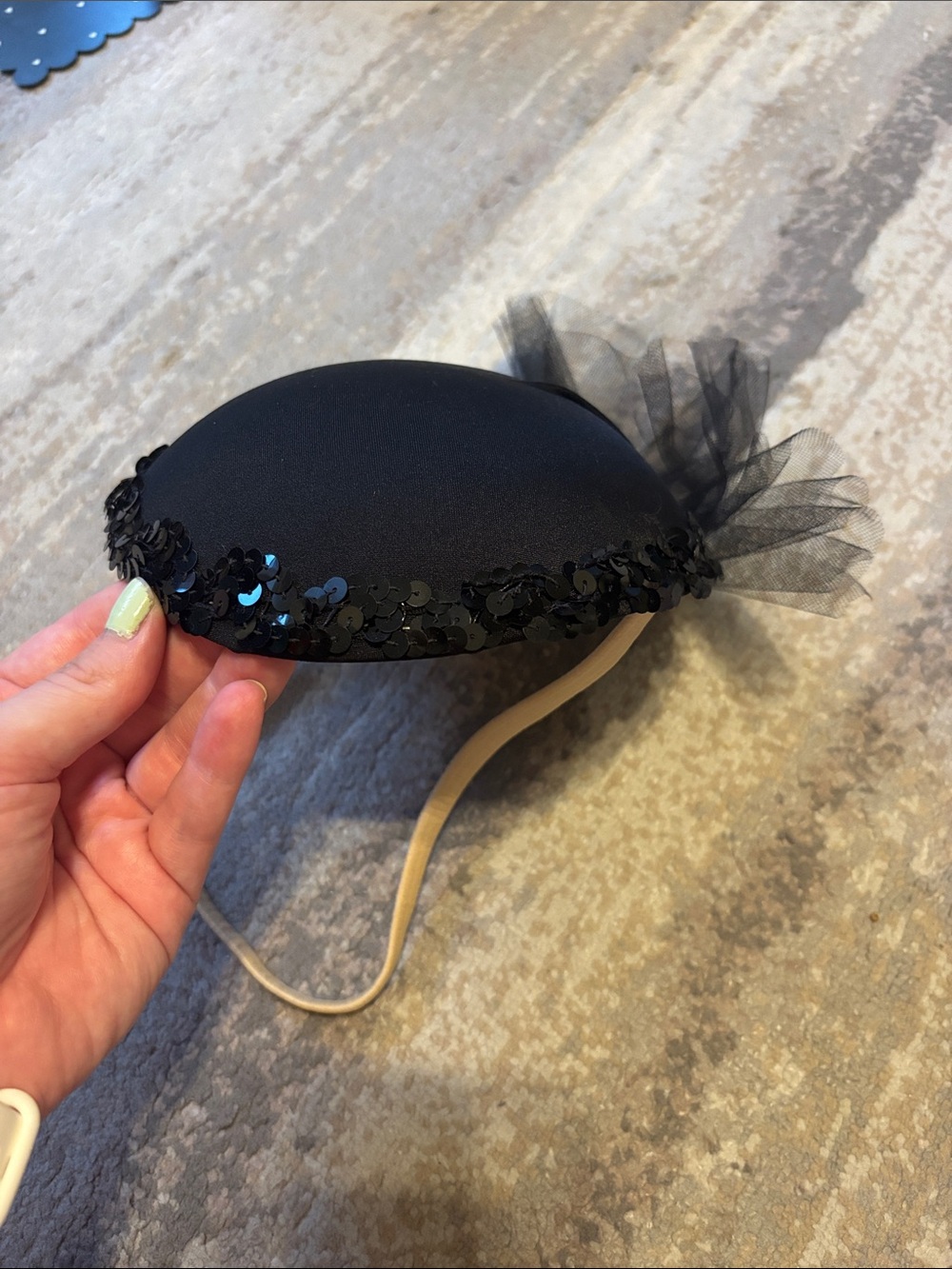 Black Sequin Teardrop Fascinator Headpiece - Elegant Women Accessories